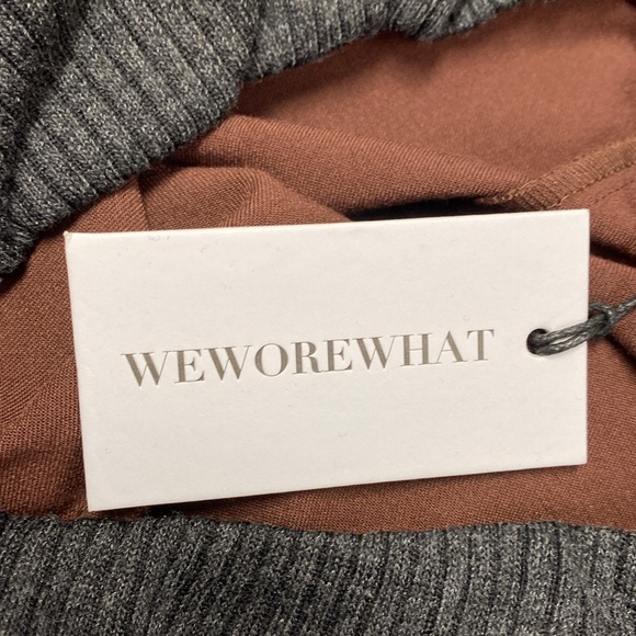 WeWoreWhat Low Rise Suiting Twill V Pant Ribbed Cacao Large NWT - Picture 11 of 15